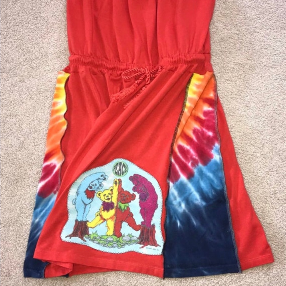 Grateful Dead dress small strapless hippie tie dye